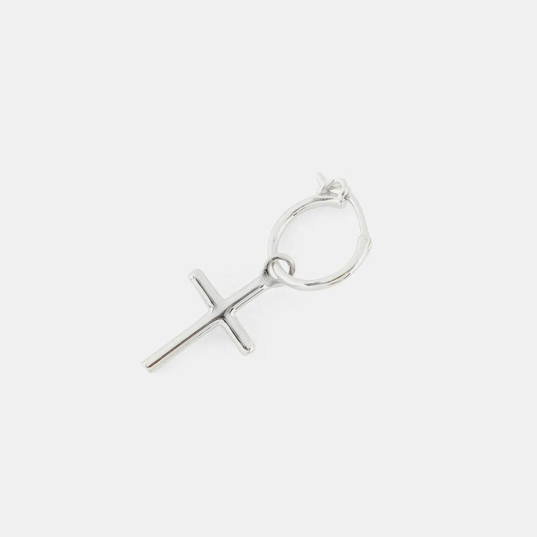 Silver Cross Earring