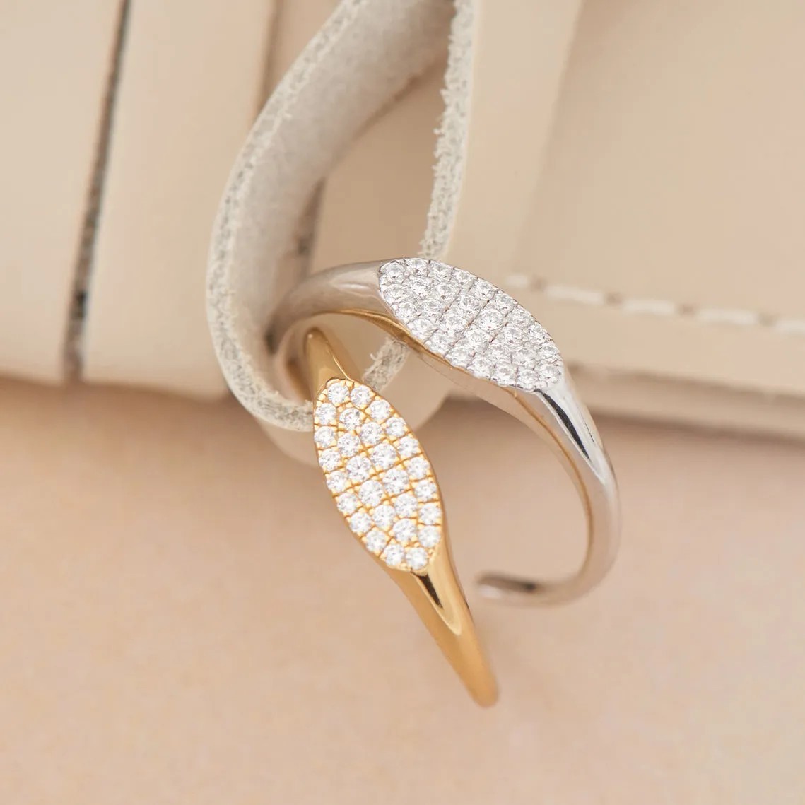 Silver Glam Adjustable Signet Ring
