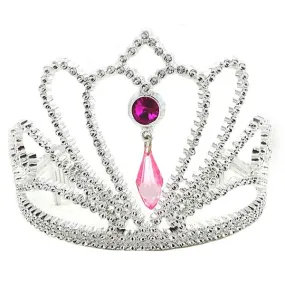 Silver Tiara With Pink Jewels
