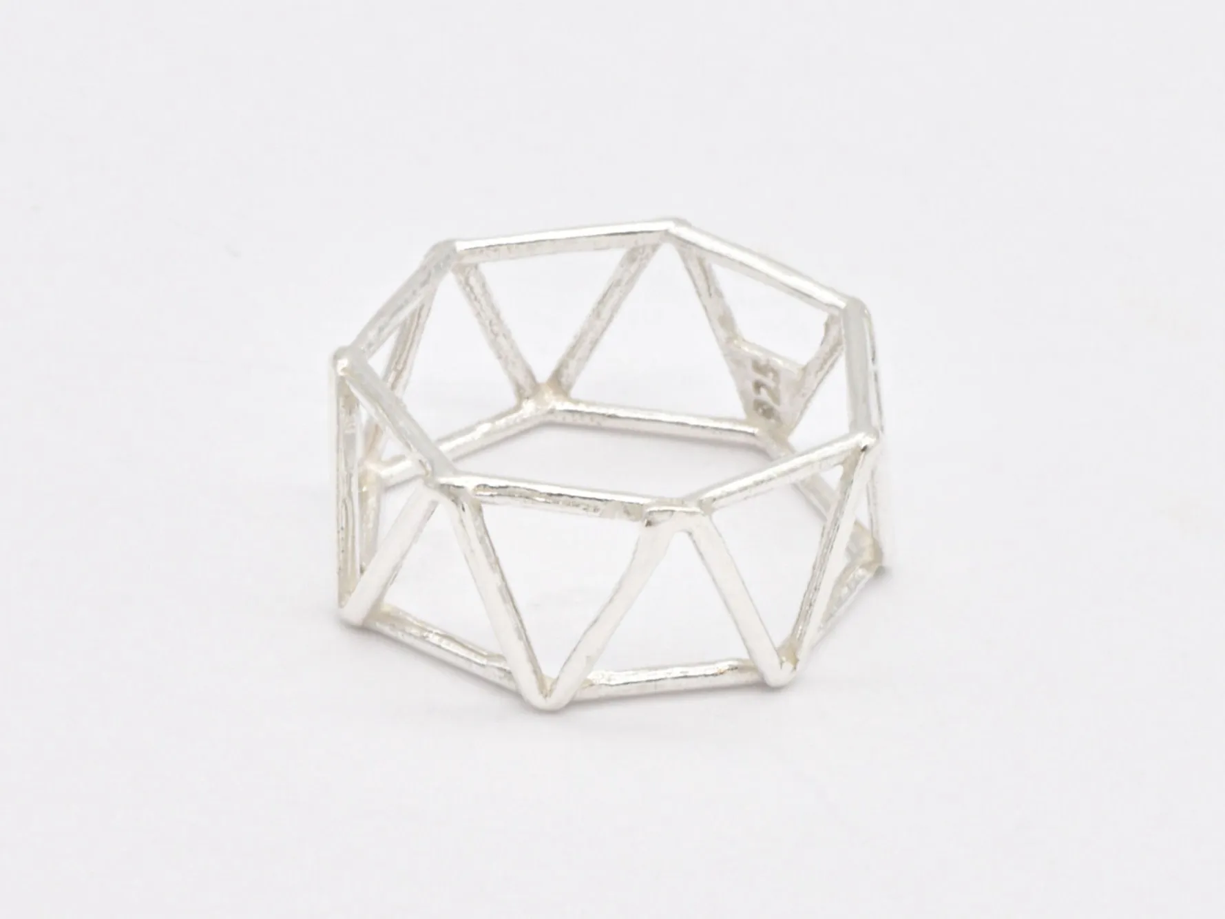 Silver Triangle Ring - Geometric Triangle Ring, Minimalist Triangle Ring