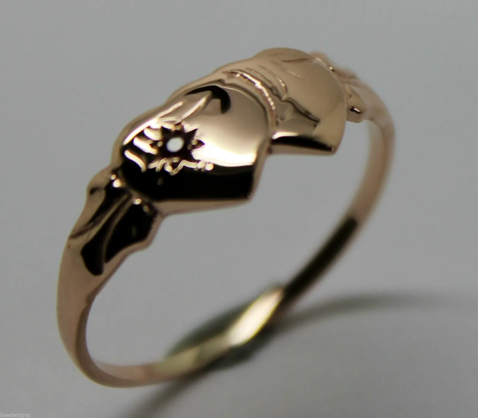 Size N Genuine 9ct 9K Yellow, Rose or White Gold Ruby (Birthstone Of July) Double Heart Signet Ring - Choose your size