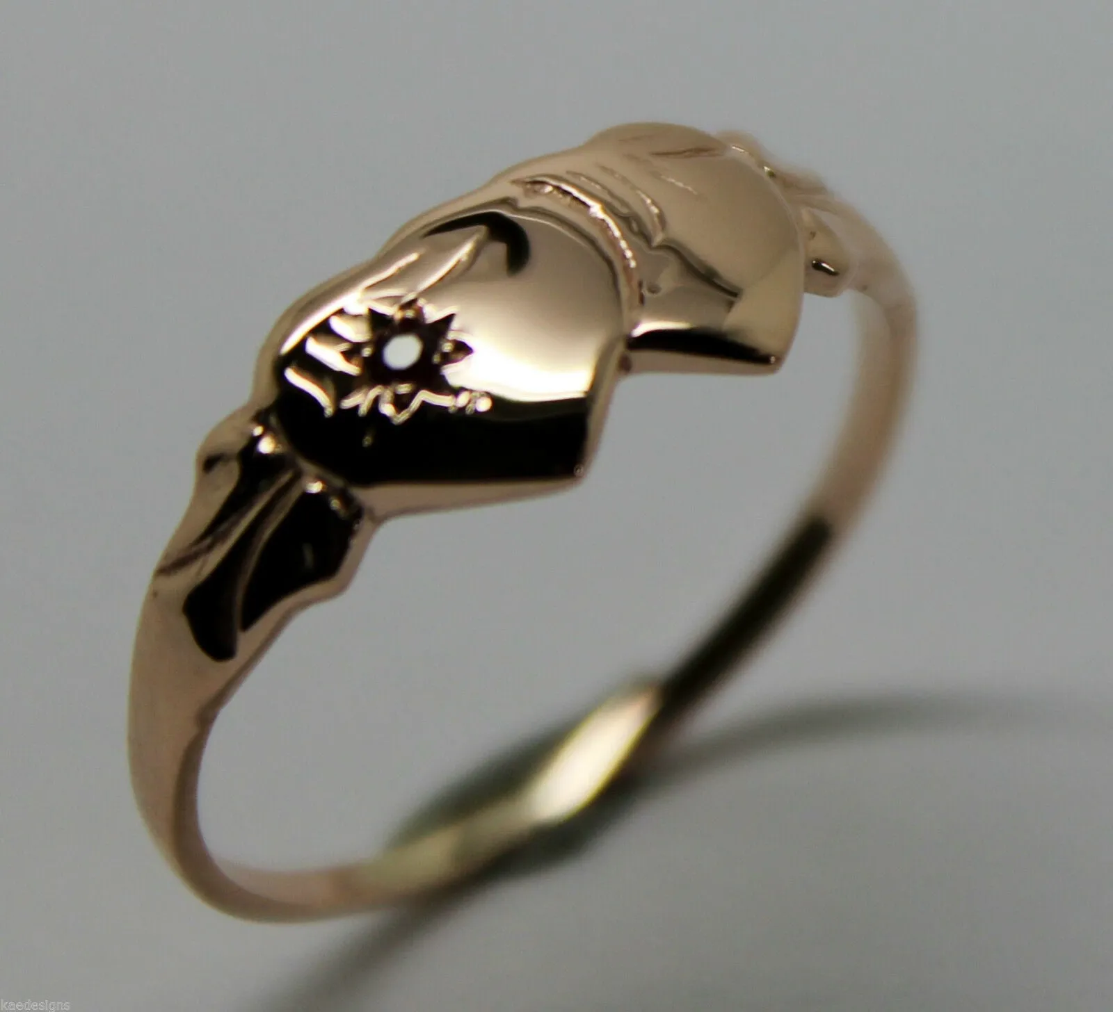 Size N Genuine 9ct 9K Yellow, Rose or White Gold Ruby (Birthstone Of July) Double Heart Signet Ring - Choose your size