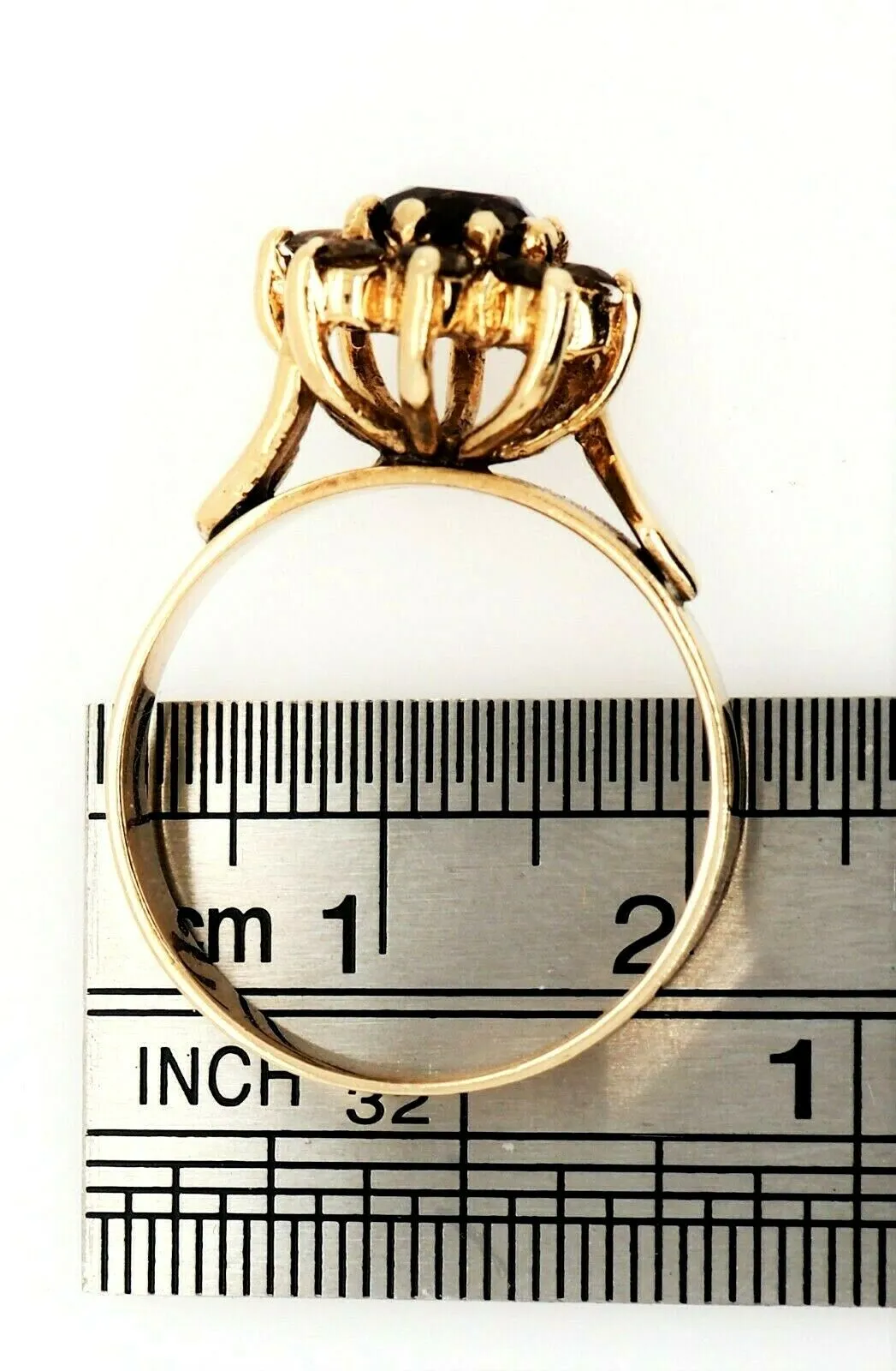 Smoky Quartz 9ct Yellow Gold Cluster Ring