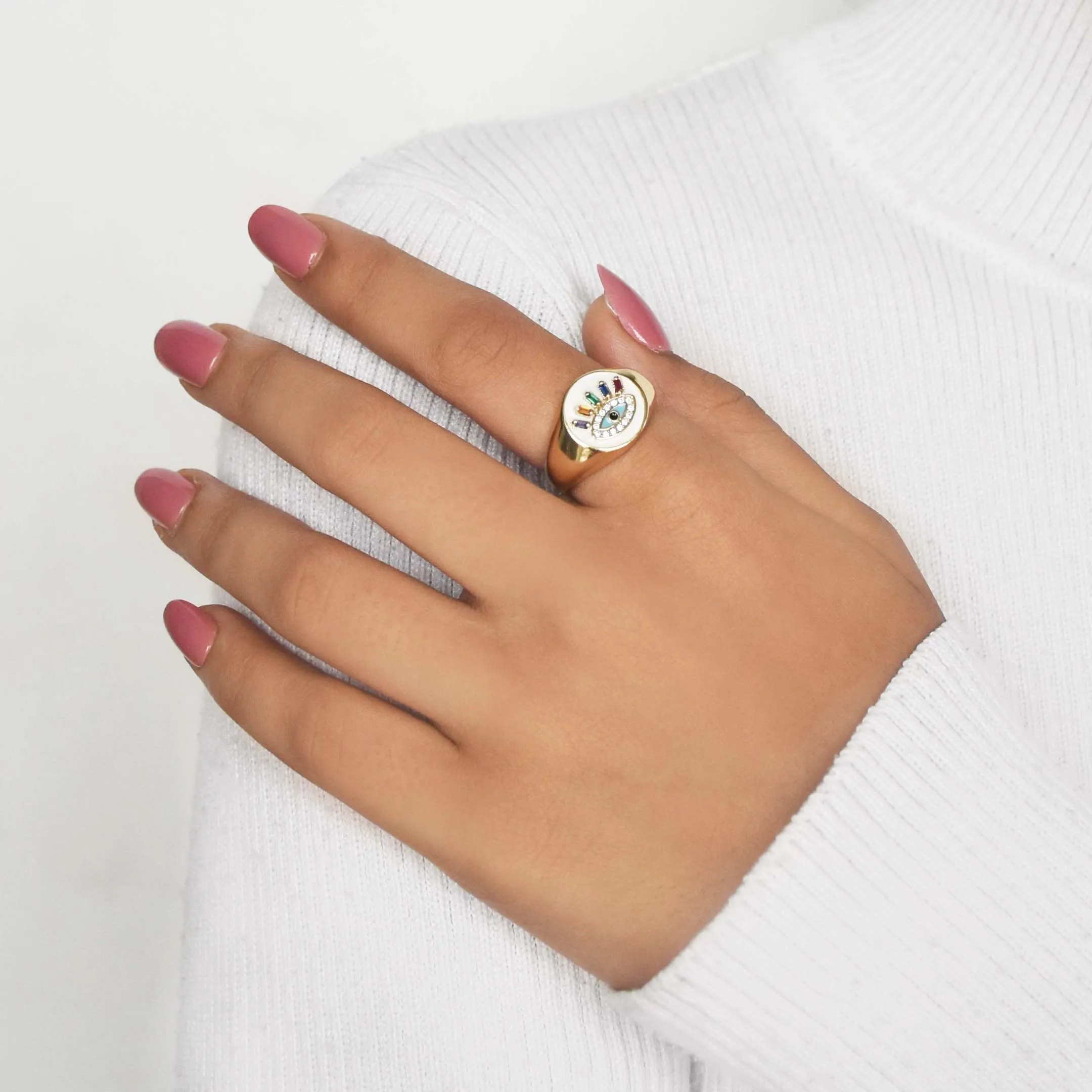 Snowy Multi-Colored Eye Lash Ring