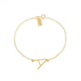 Solid Gold Initial Sideway Bracelet