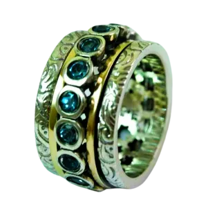 Spinner ring for women Bluenoemi - Fidget ring for woman / engagement rings / Israel Jewelry designers