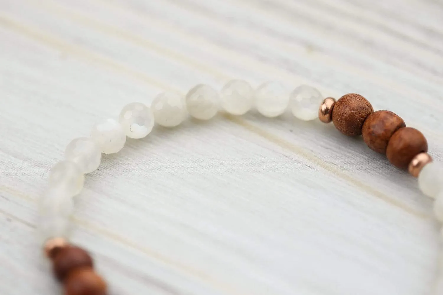 Spiritual Moonstone and Rosewood Bracelet