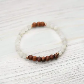 Spiritual Moonstone and Rosewood Bracelet