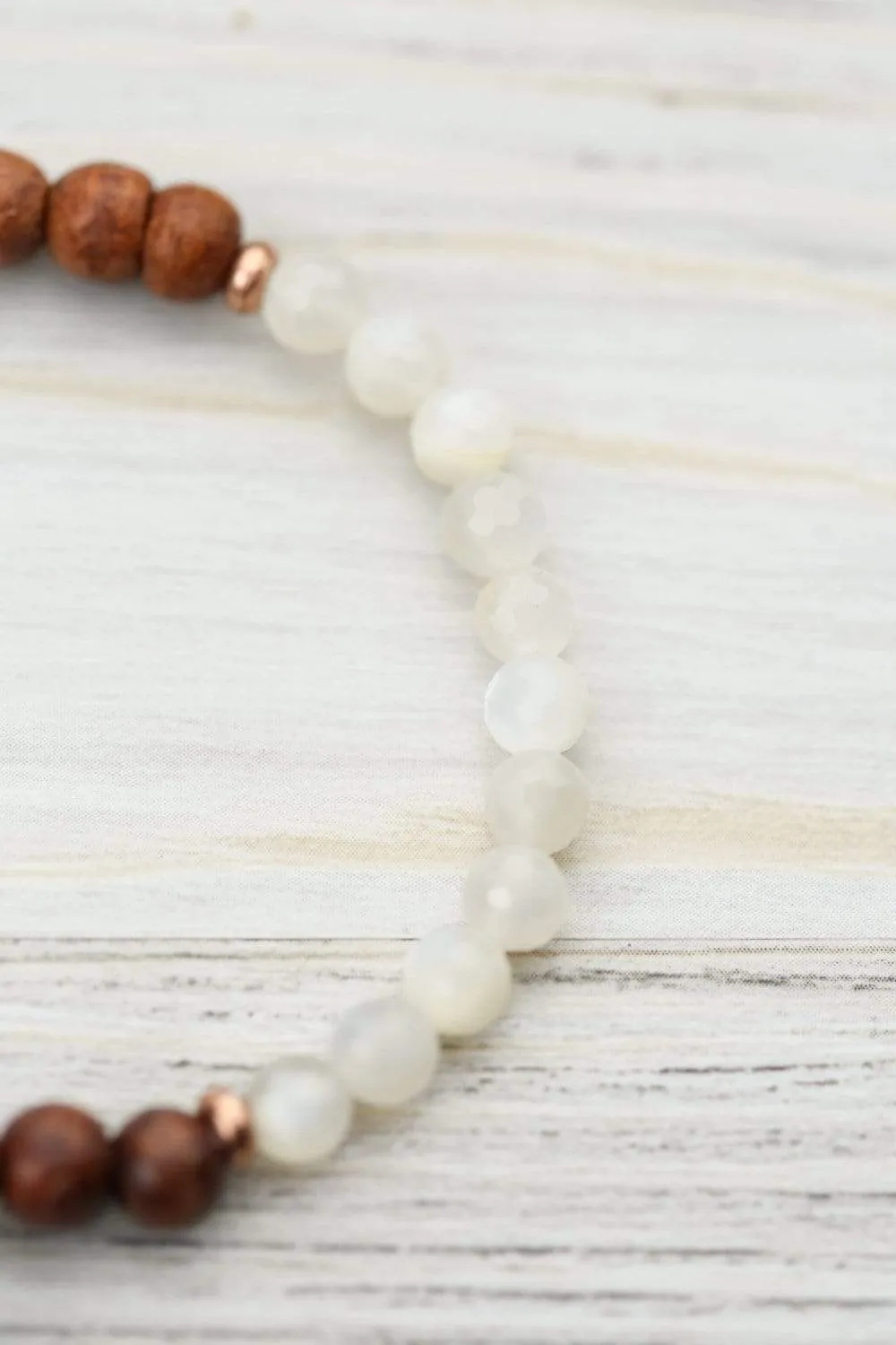 Spiritual Moonstone and Rosewood Bracelet