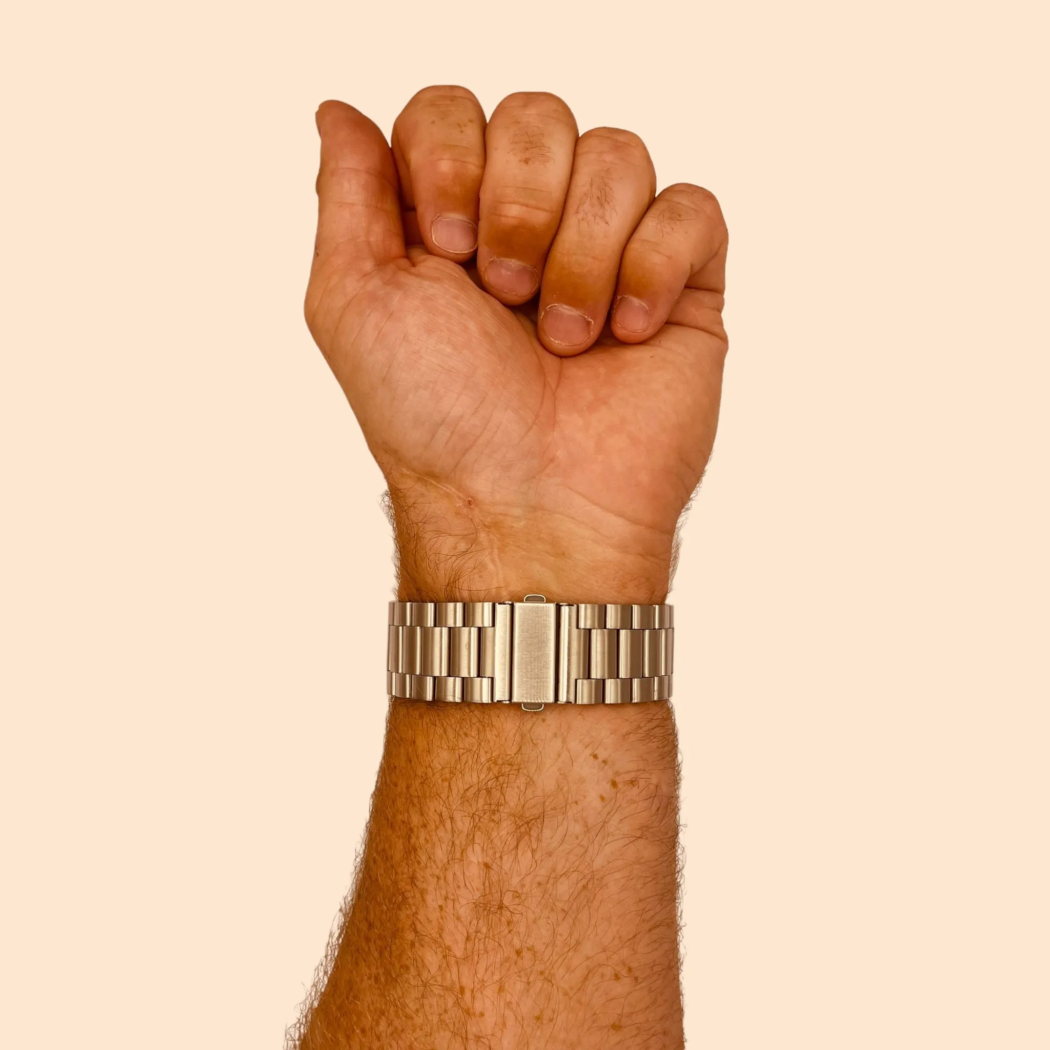 Stainless Steel Link Watch Strap Compatible with the Garmin Forerunner 165