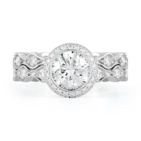 Steller Vibe Diamond Stacking Engagement Ring with Diamond Bezel