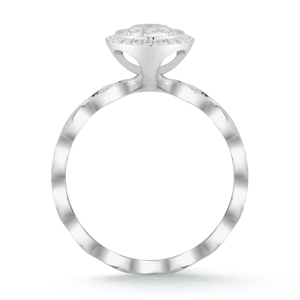 Steller Vibe Diamond Stacking Engagement Ring with Diamond Bezel