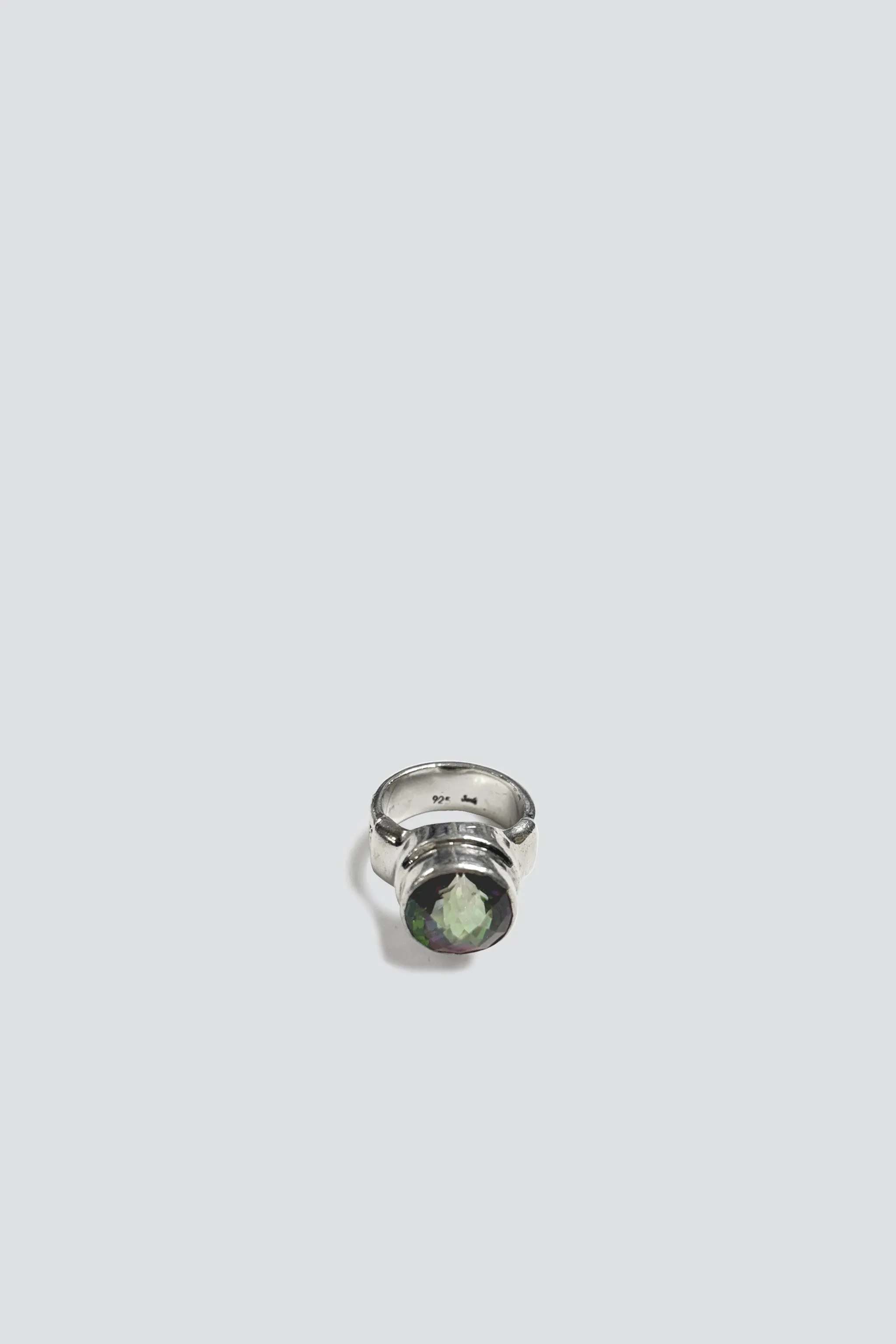Sterling Silver Dark Topaz Signet Ring