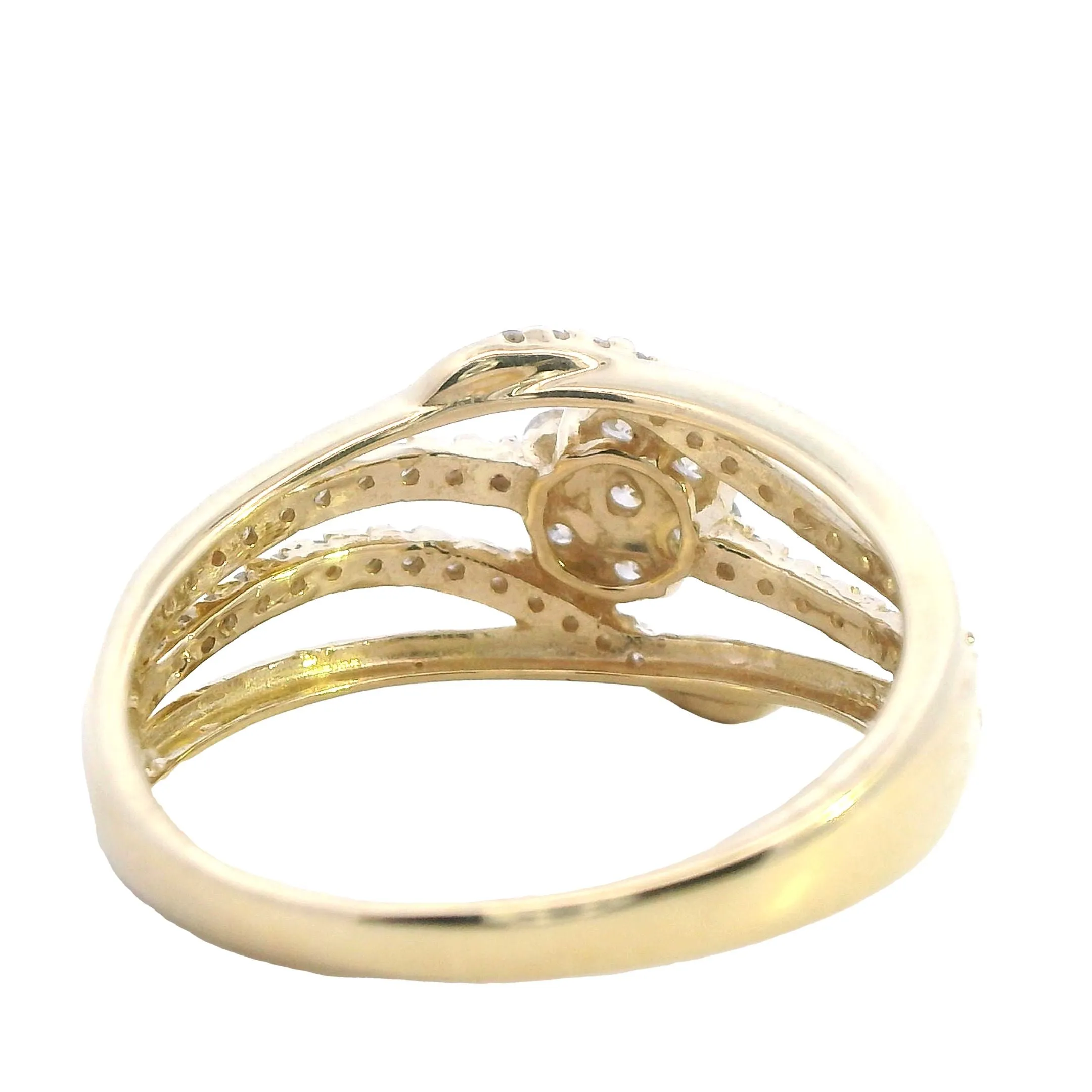 Stunning 10k Yellow Gold 59 Stone Diamond Ring