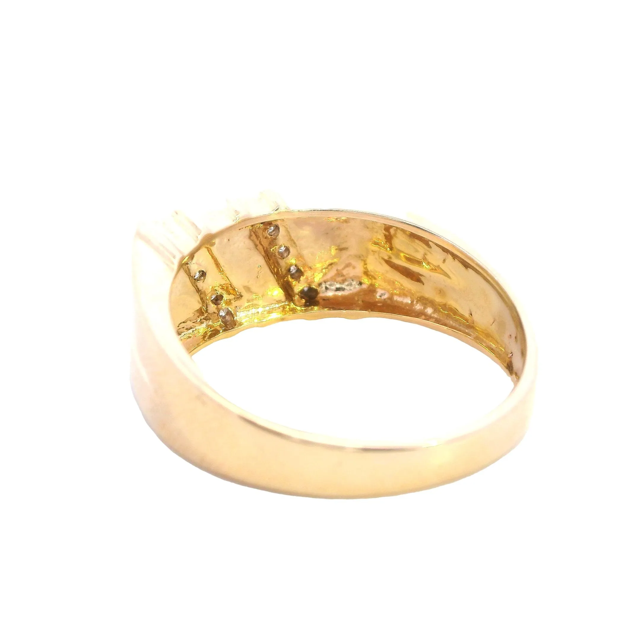 Stunning 9ct Yellow Gold 10 Stone Diamond Ring