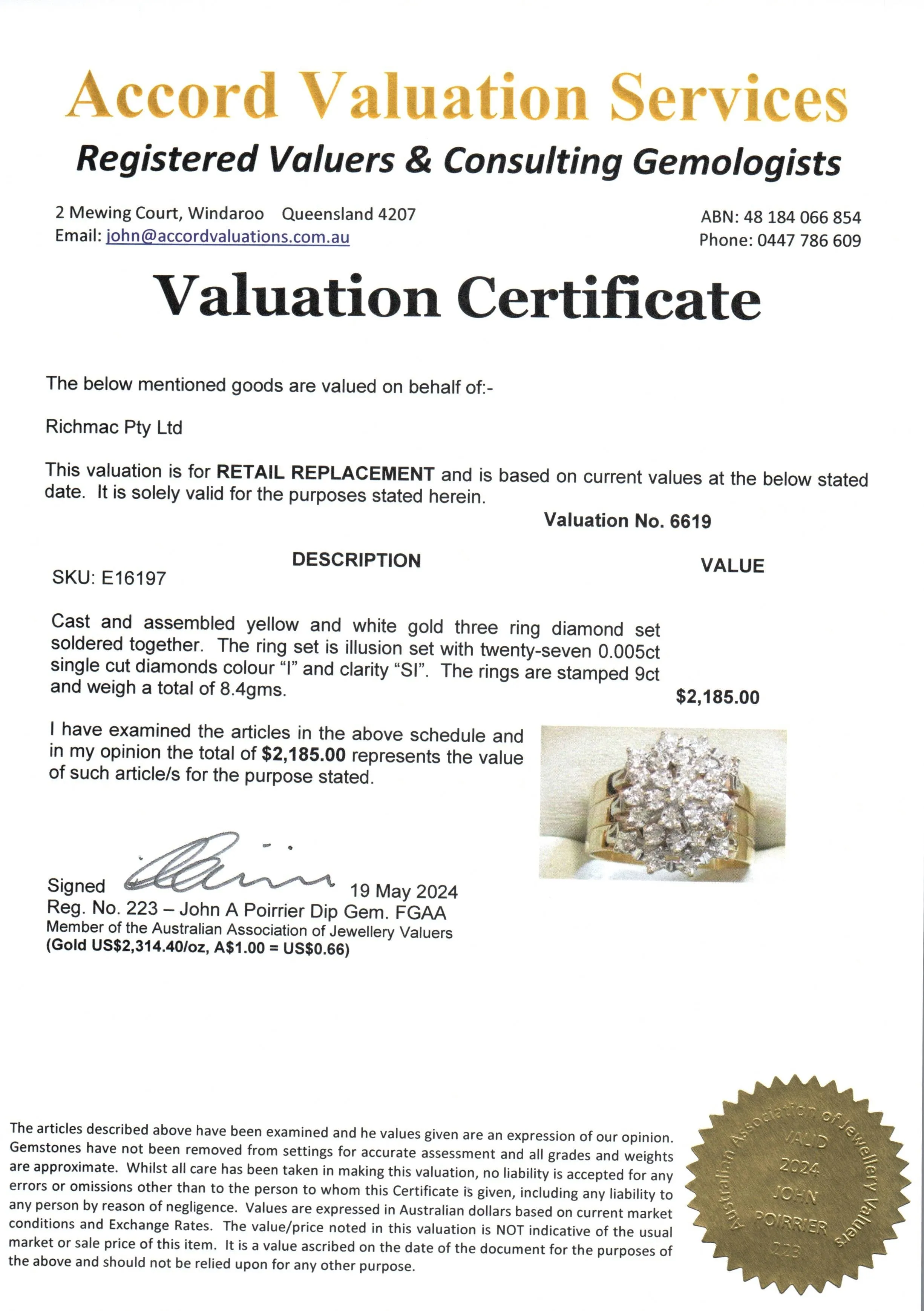 Stunning Yellow & White Gold Diamond Wedding Ring Set - Triple Band Ilusion