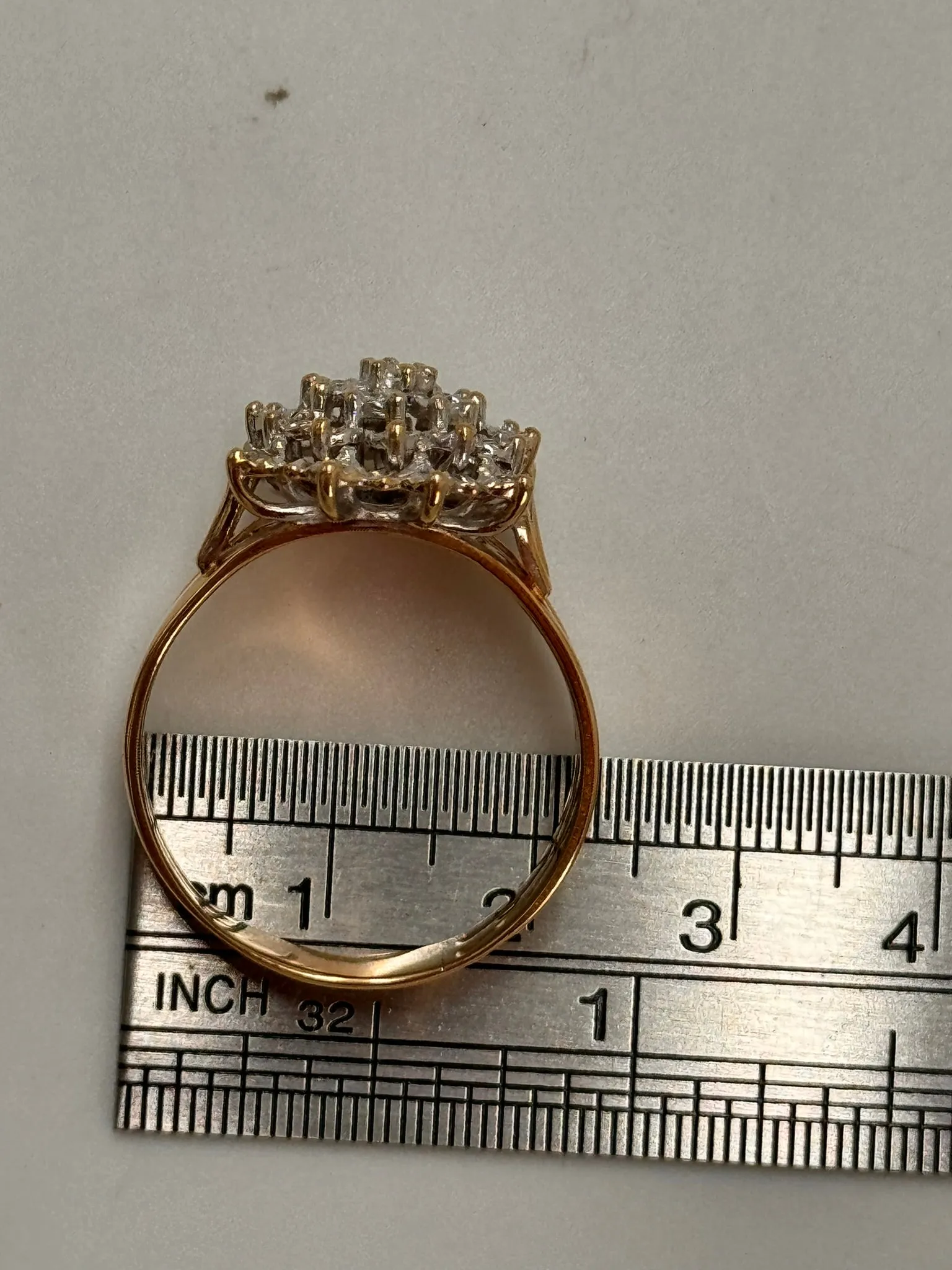 Stunning Yellow & White Gold Diamond Wedding Ring Set - Triple Band Ilusion