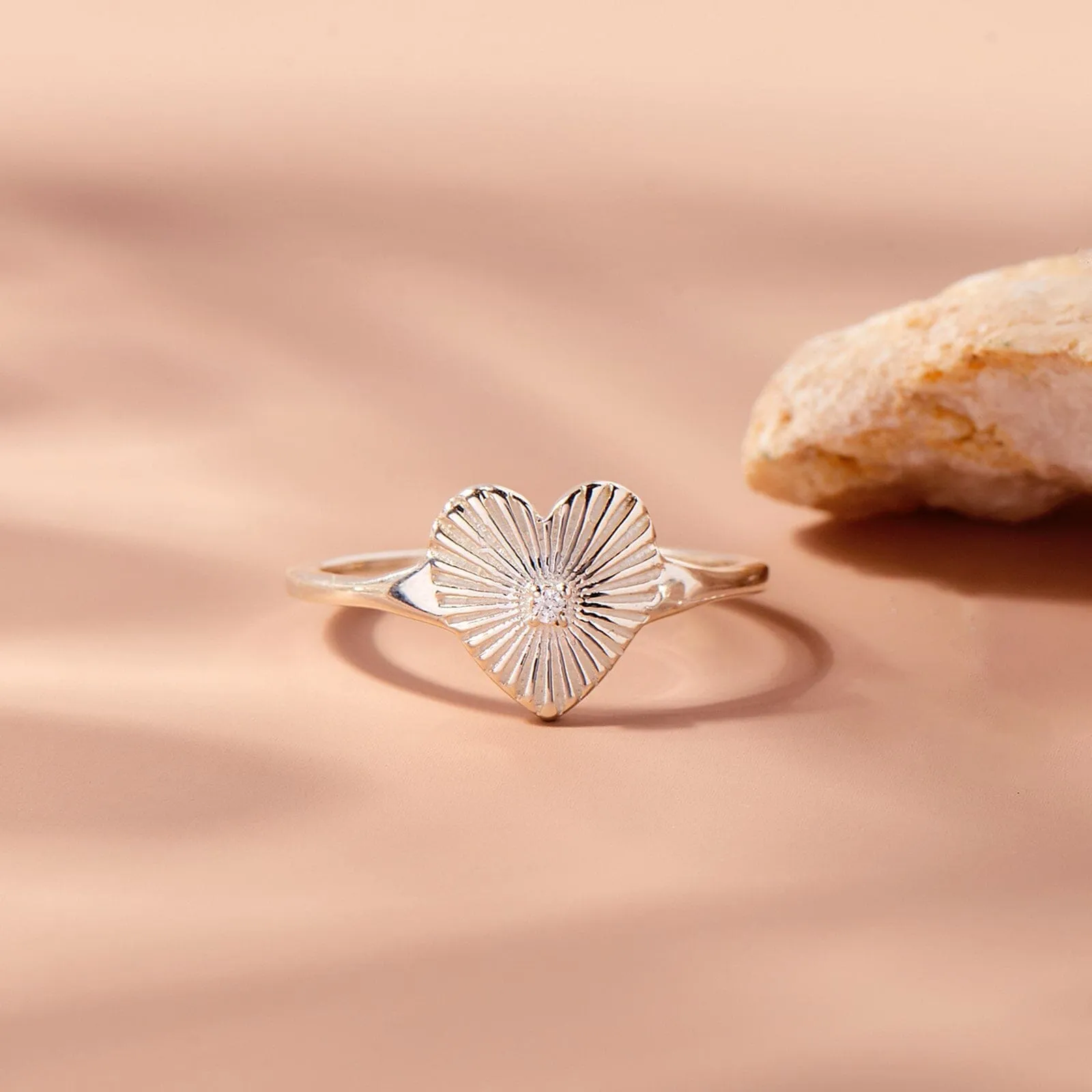 Sunburst Heart Ring