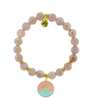T. Jazelle Orange Moonstone Paradise Gold Bracelet