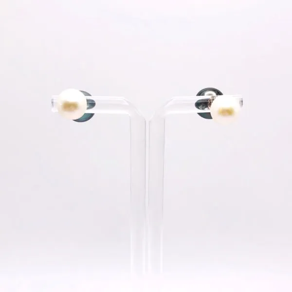 Tahitian Pearl Silver Earrings