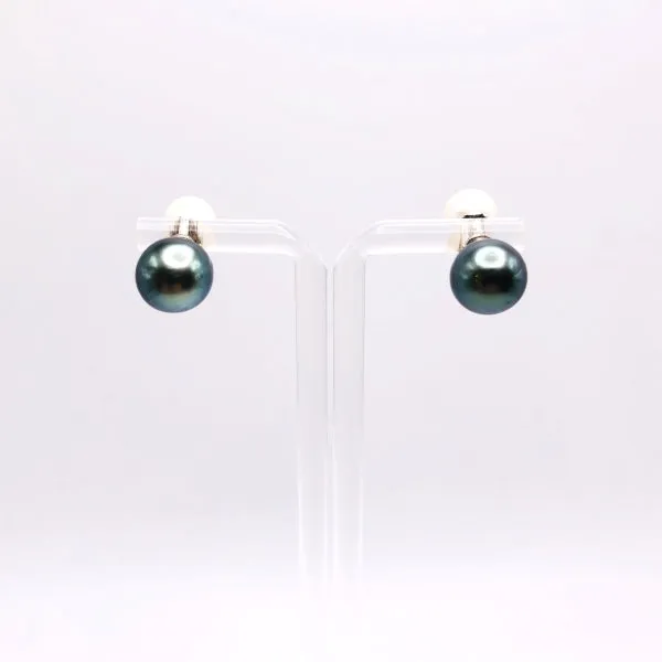 Tahitian Pearl Silver Earrings