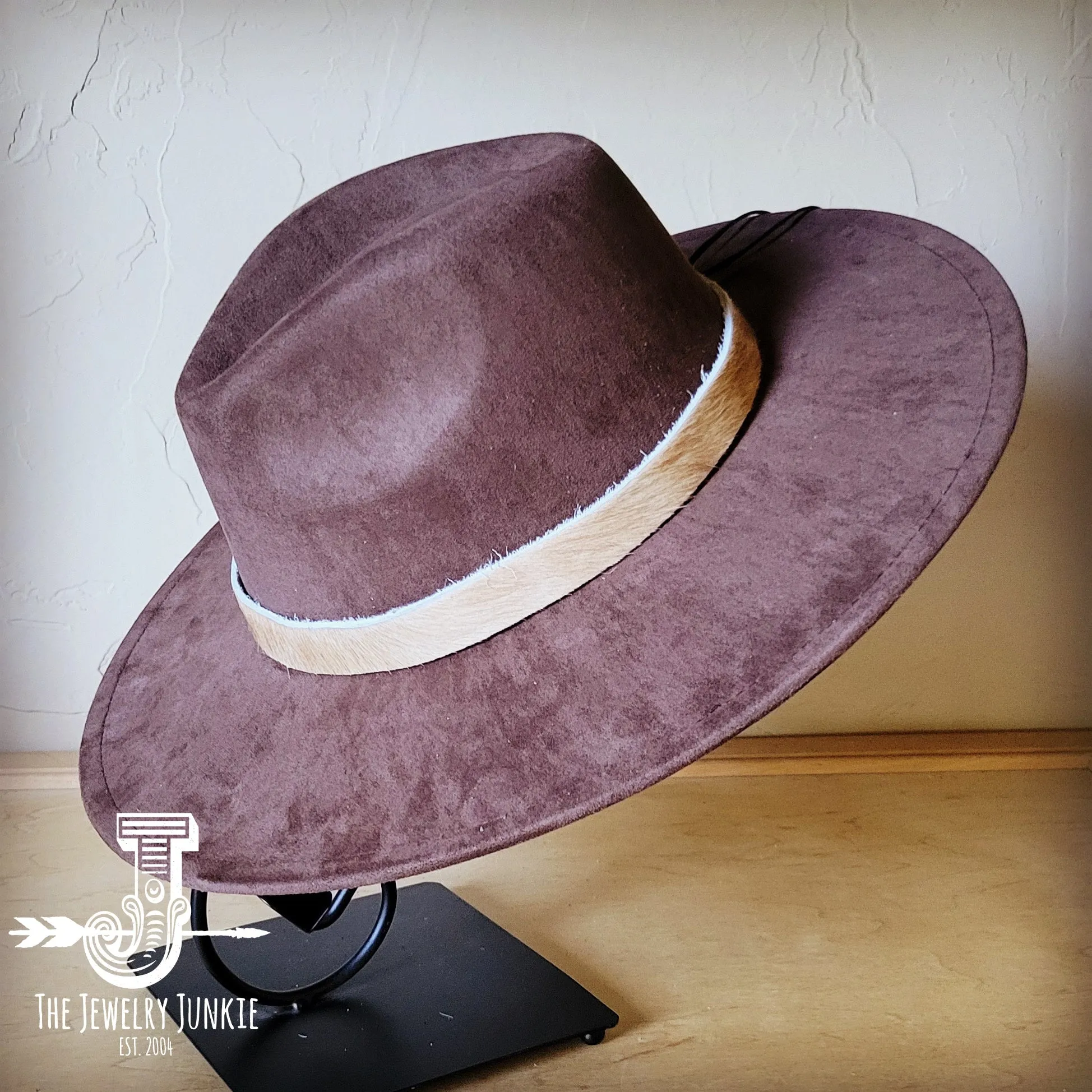 Tan Hide Western Leather Band w/ Choice of Boho Hat 985L