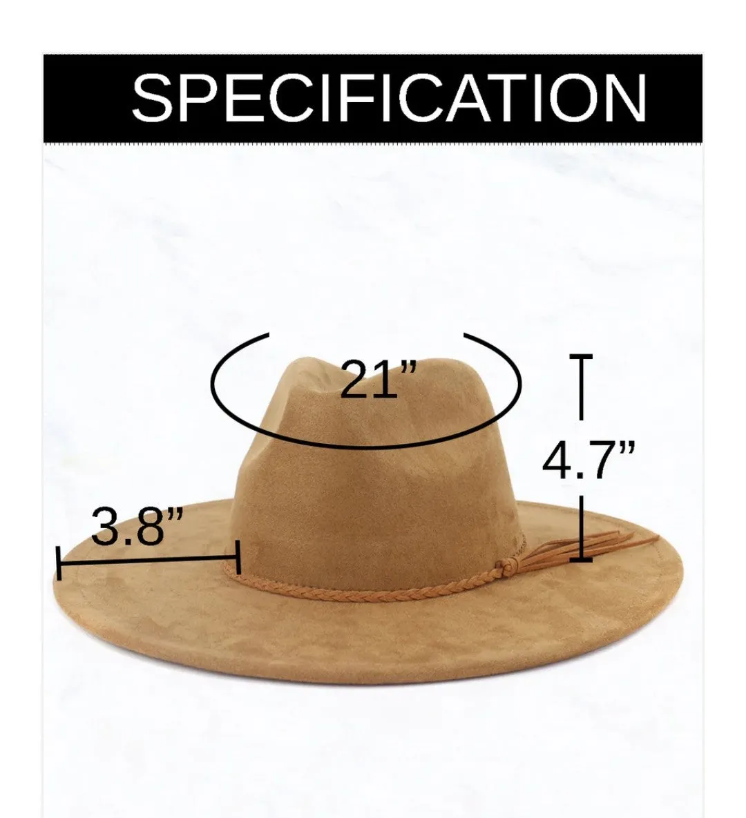 Tan Hide Western Leather Band w/ Choice of Boho Hat 985L