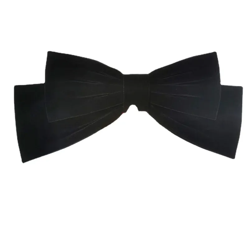TAVIMART  -  Miss high-end oversized bow headwear hairpin black velvet face small back head hair accessories female