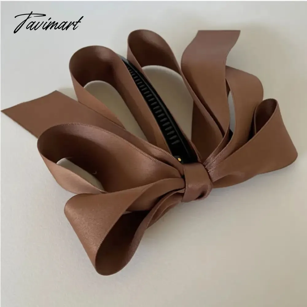 Tavimart New Banana Clip Bow Hair Clips for Women Girls Back Head Double Layer Hairpin Horsetail clip Fashion Hair Accessories