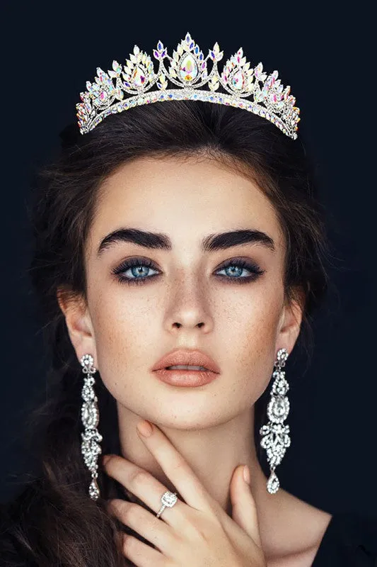 Teardrop Marquise Stone Cluster Princess Tiara