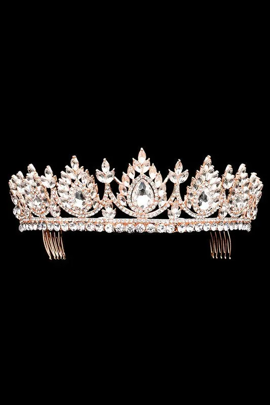 Teardrop Marquise Stone Cluster Princess Tiara