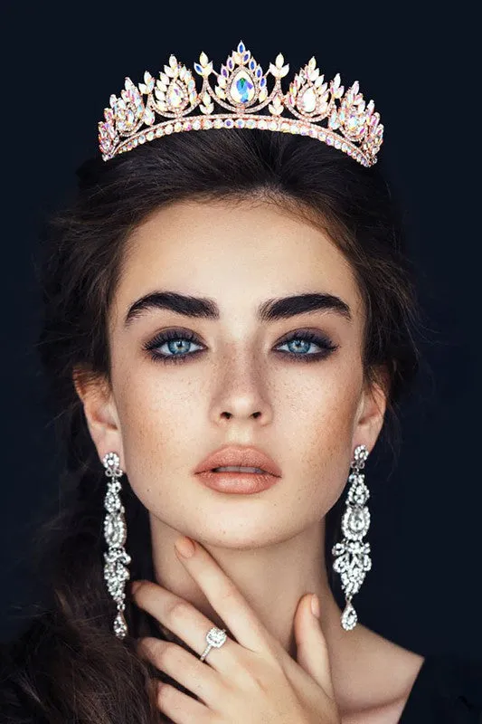 Teardrop Marquise Stone Cluster Princess Tiara