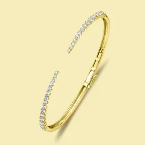 The Audrey, Graduated Open Cuff Diamond Bangle