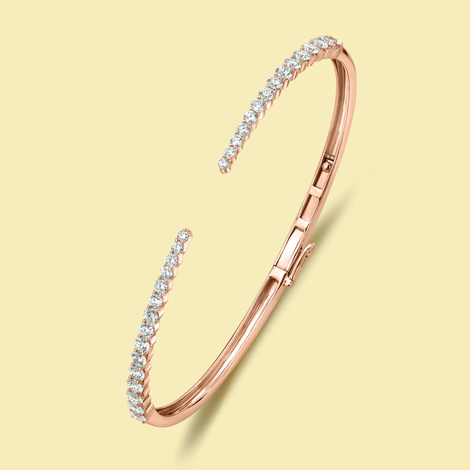 The Audrey, Graduated Open Cuff Diamond Bangle