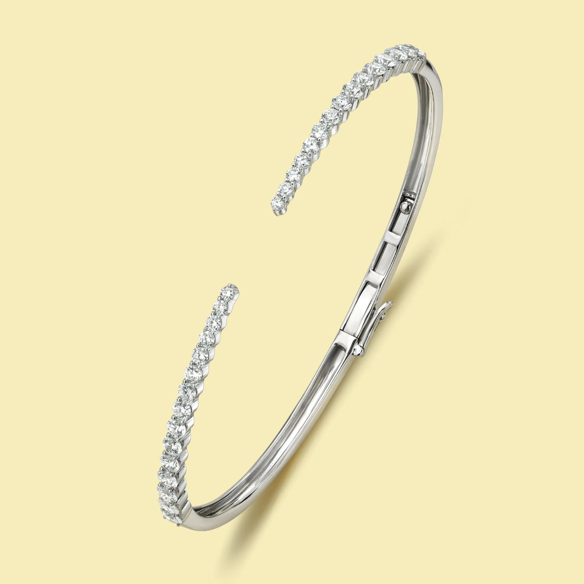 The Audrey, Graduated Open Cuff Diamond Bangle