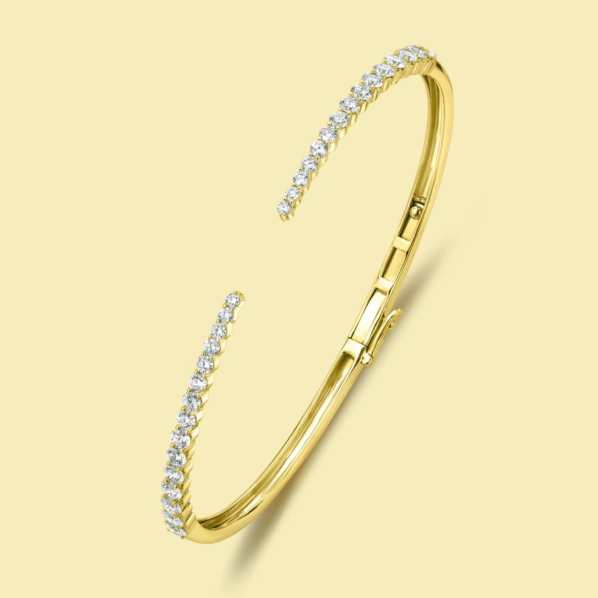 The Audrey, Graduated Open Cuff Diamond Bangle
