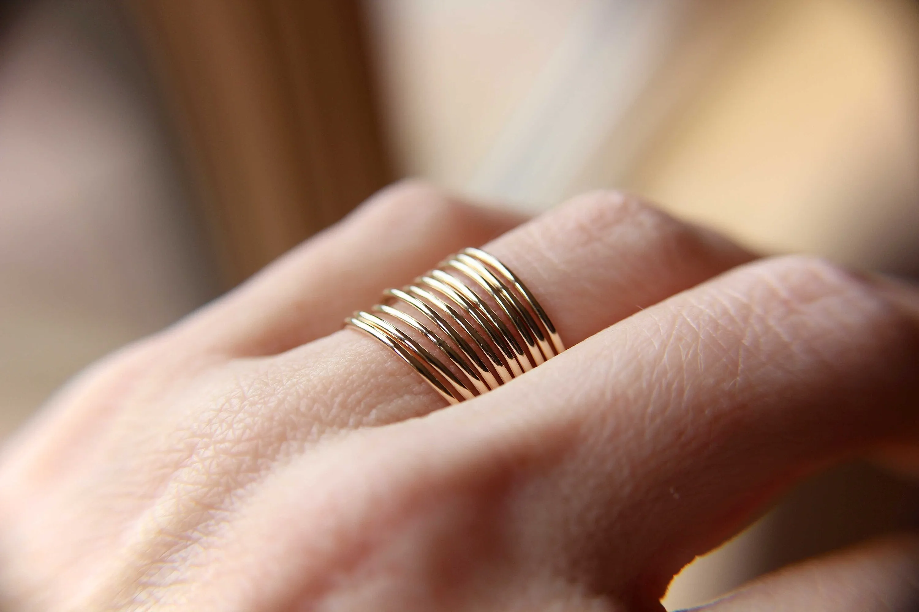 Thin Round Gold Stackable Ring, 14k Gold Filled, Stacking Rings, Dainty Gold Ring, Tiny Ring, Skinny Ring, Gold Filled Ring, Thin Gold Ring