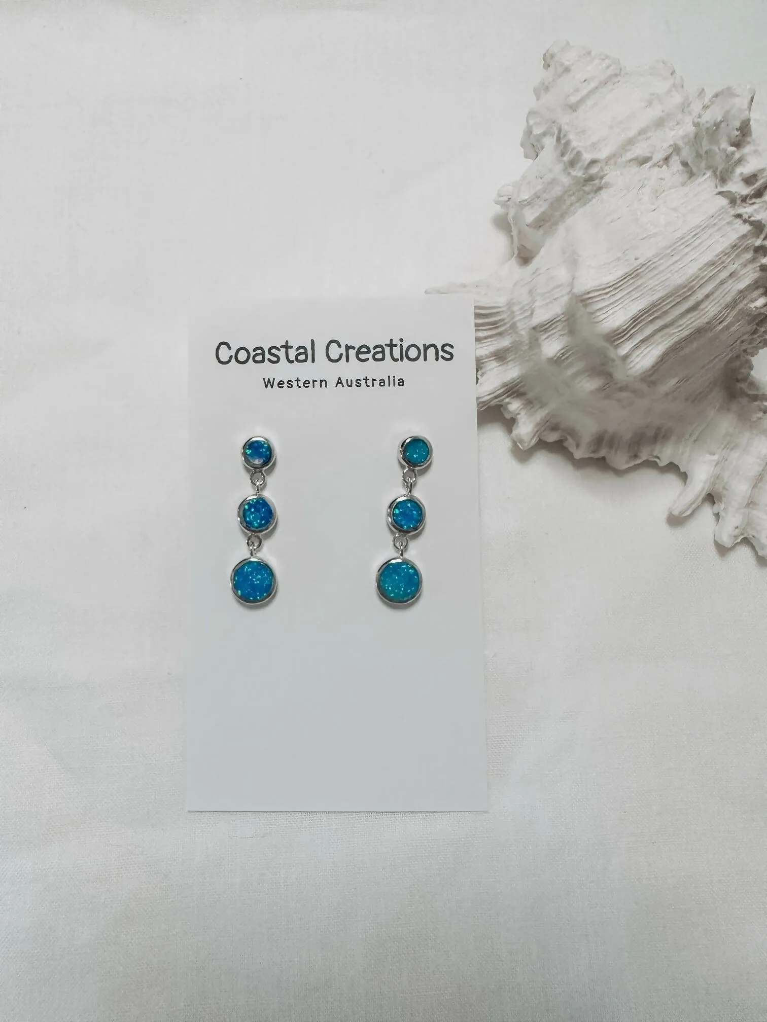 Three Opal Drop Earrings (Indie Earrings)