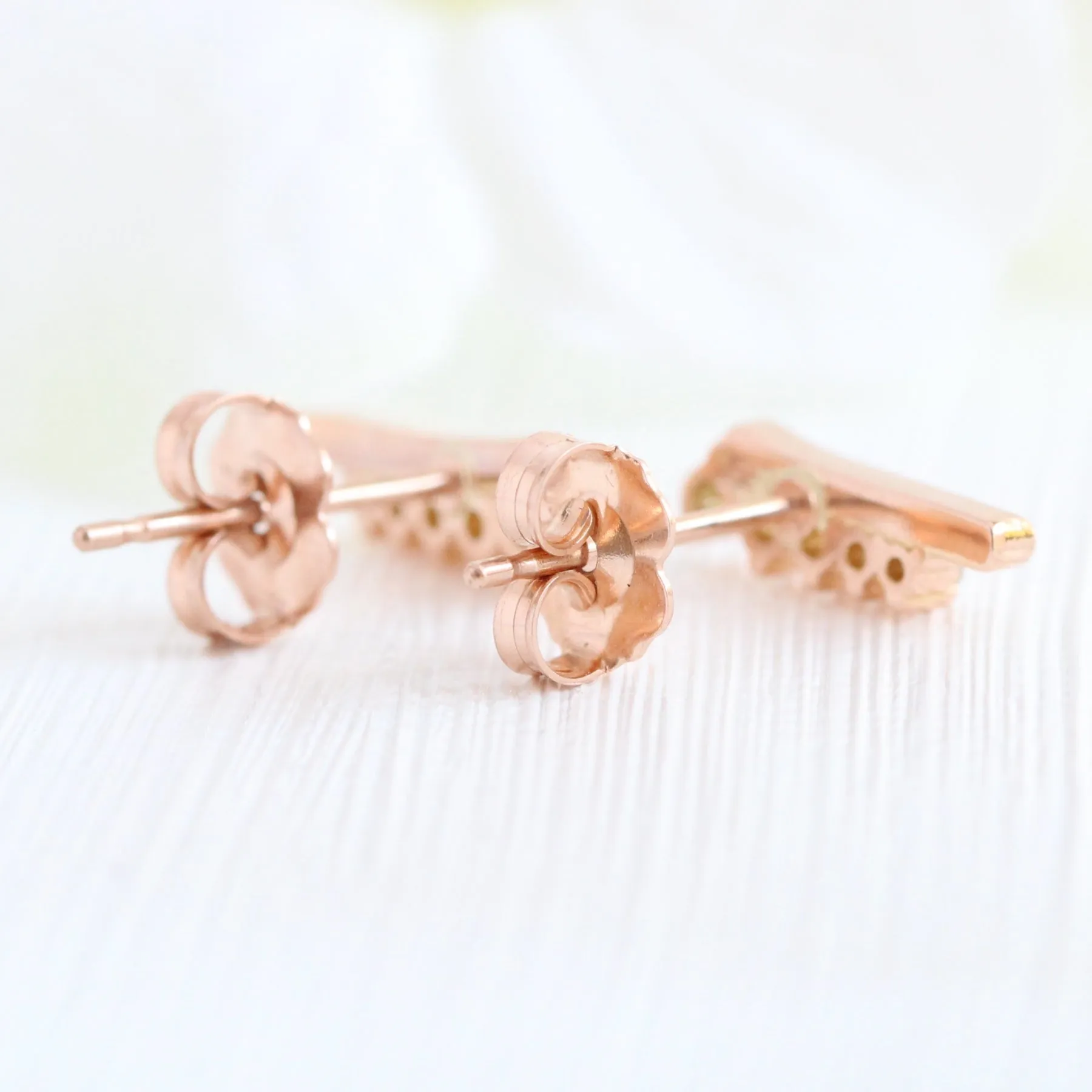 Tiara Diamond Crawler Earrings in 14k Gold 5 Stone Earrings Studs