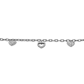Tiffany & Co. Platinum Diamond Set Multi Heart Charm Bracelet