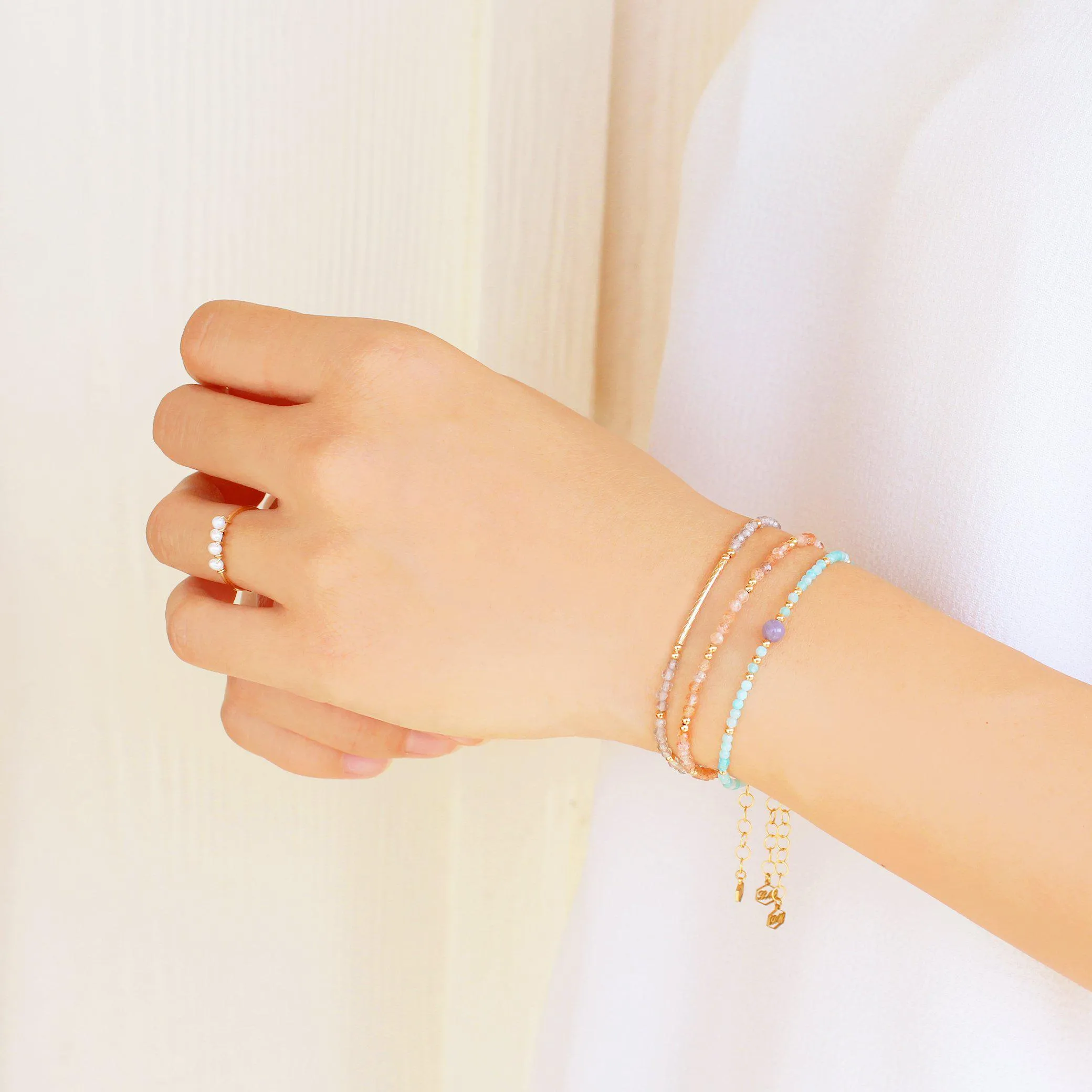 Tiny Amazonite & Tanzanite Bracelet