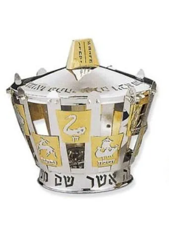 Torah Crown Keter - 12 Tribes In Gold
