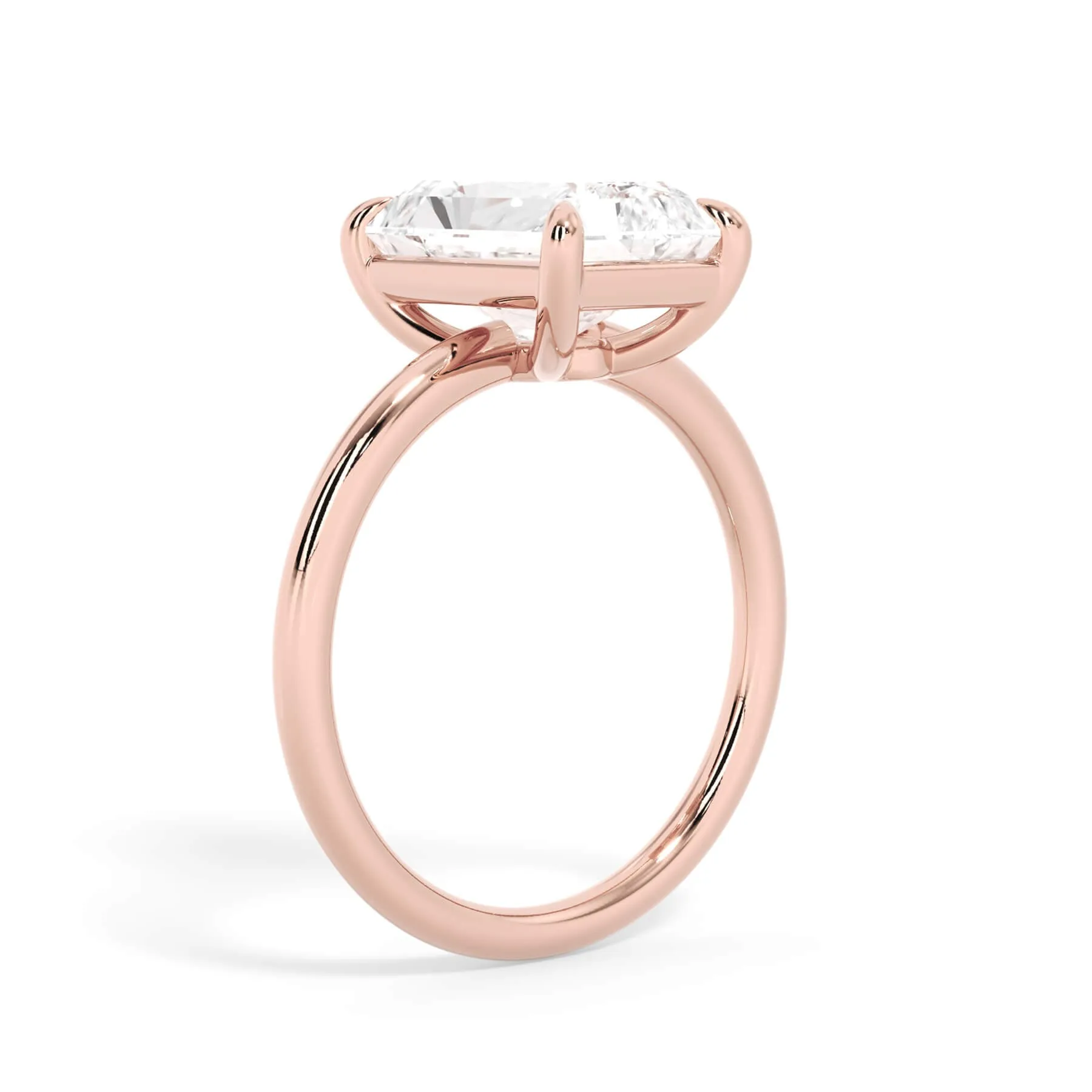 Two-Tone Basket Style Solitaire Engagement Ring - Rose Gold Head