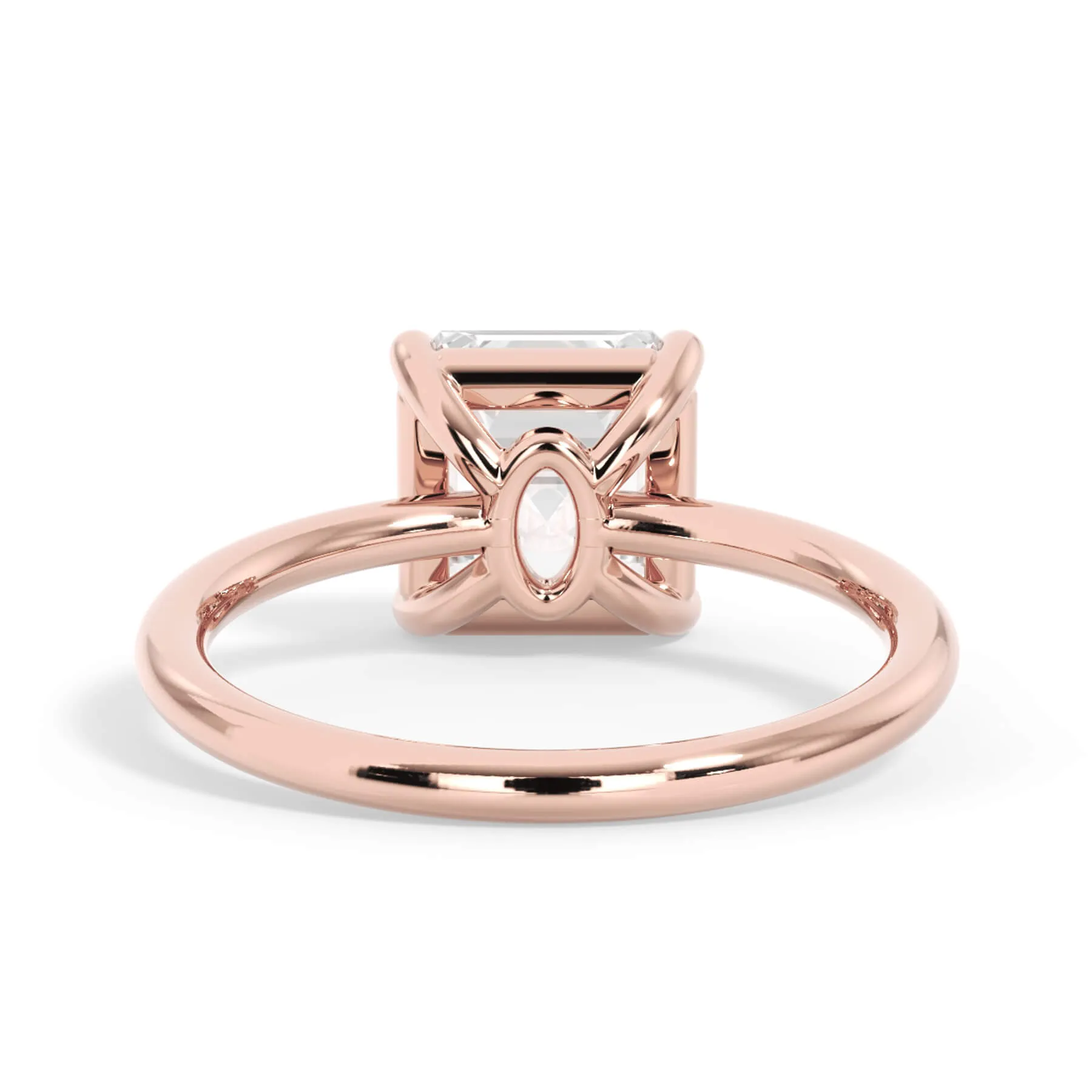 Two-Tone Basket Style Solitaire Engagement Ring - Rose Gold Head