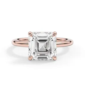 Two-Tone Basket Style Solitaire Engagement Ring - Rose Gold Head