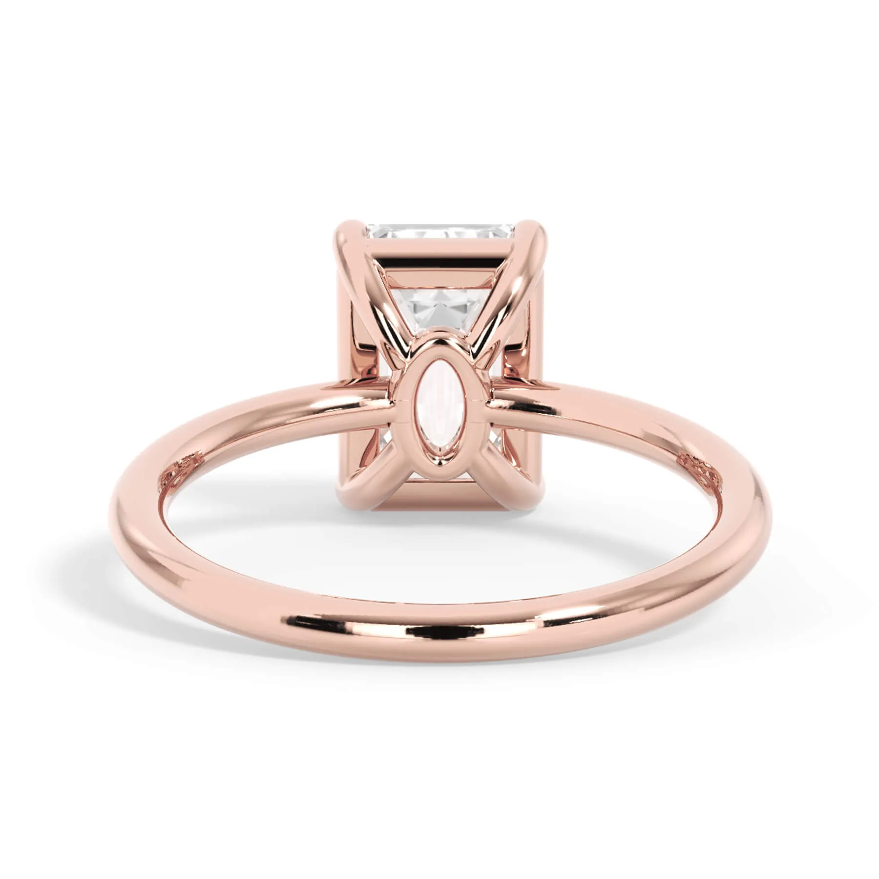 Two-Tone Basket Style Solitaire Engagement Ring - Rose Gold Head