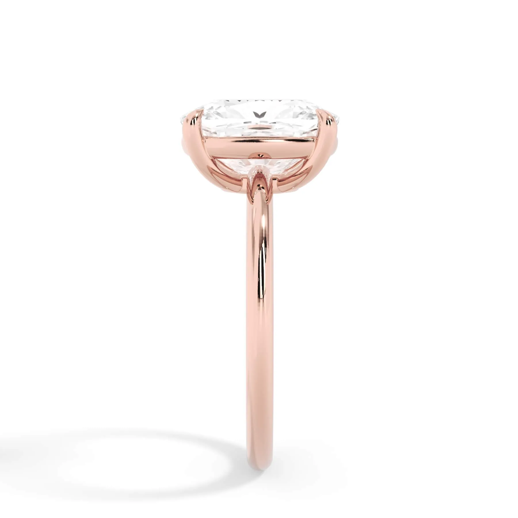 Two-Tone Basket Style Solitaire Engagement Ring - Rose Gold Head