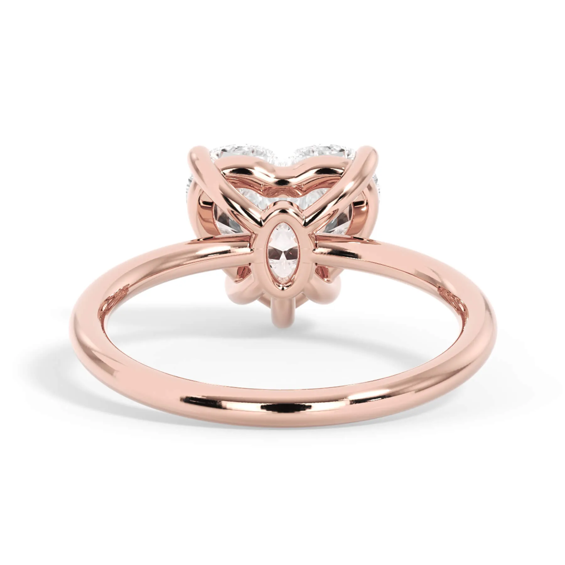 Two-Tone Basket Style Solitaire Engagement Ring - Rose Gold Head