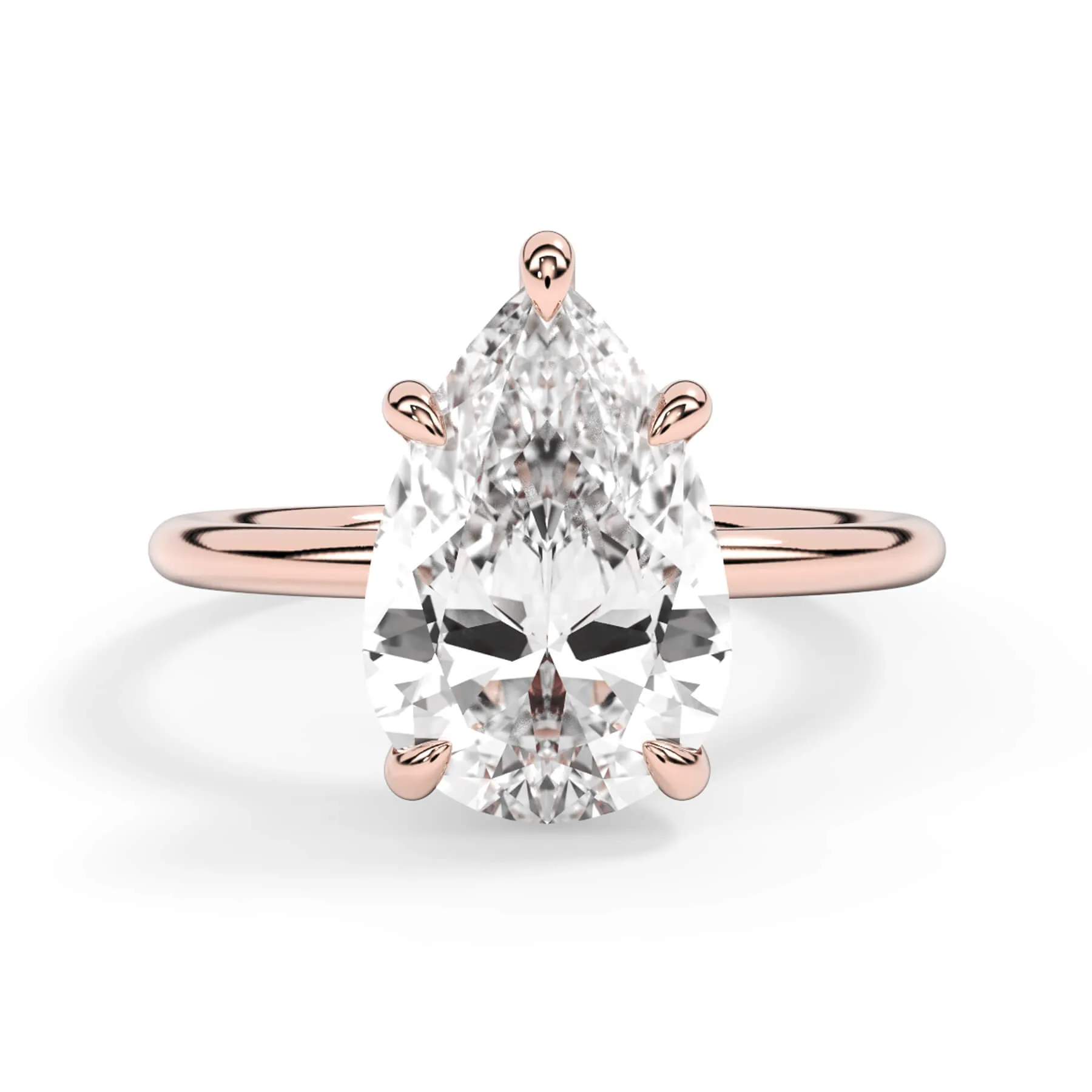 Two-Tone Basket Style Solitaire Engagement Ring - Rose Gold Head