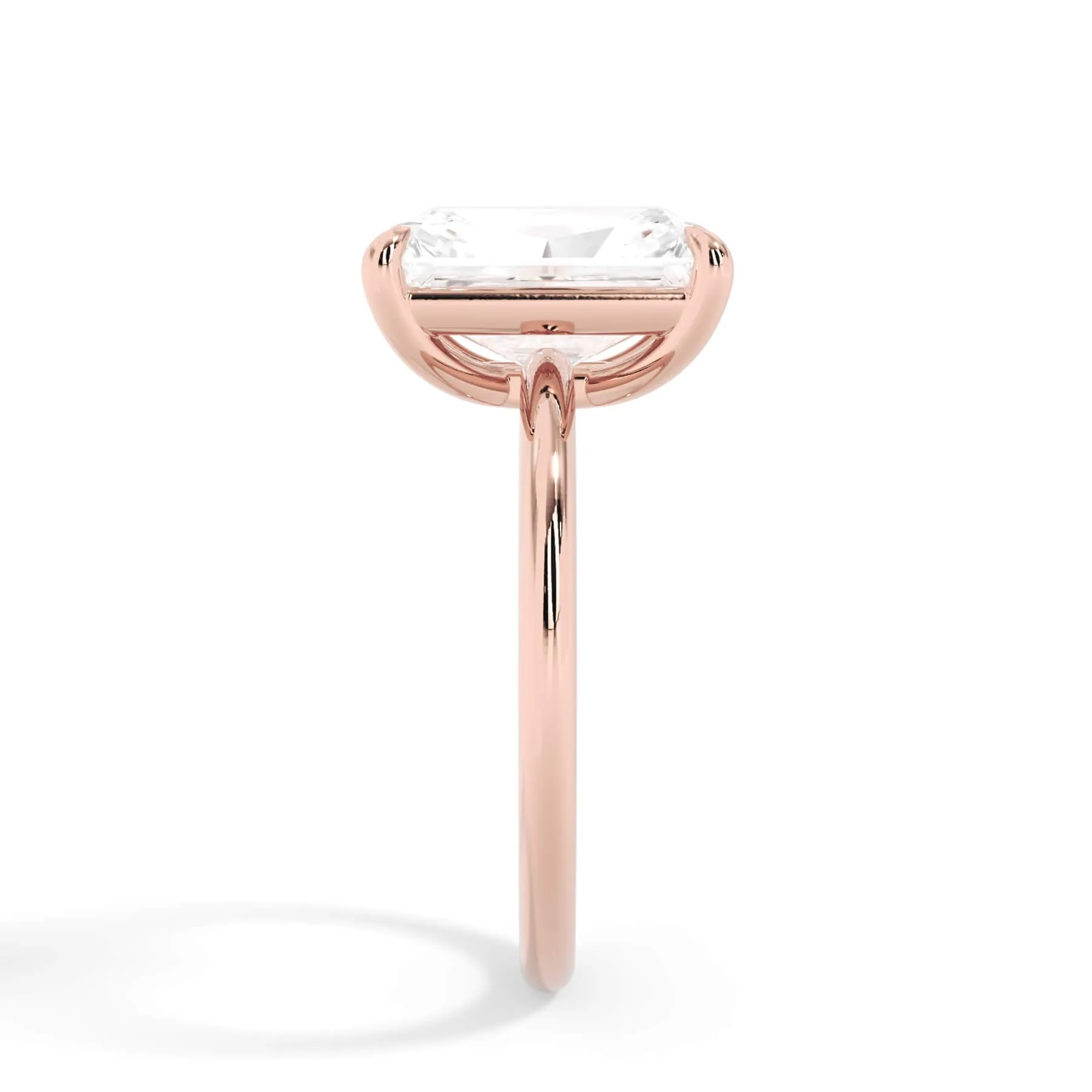 Two-Tone Basket Style Solitaire Engagement Ring - Rose Gold Head